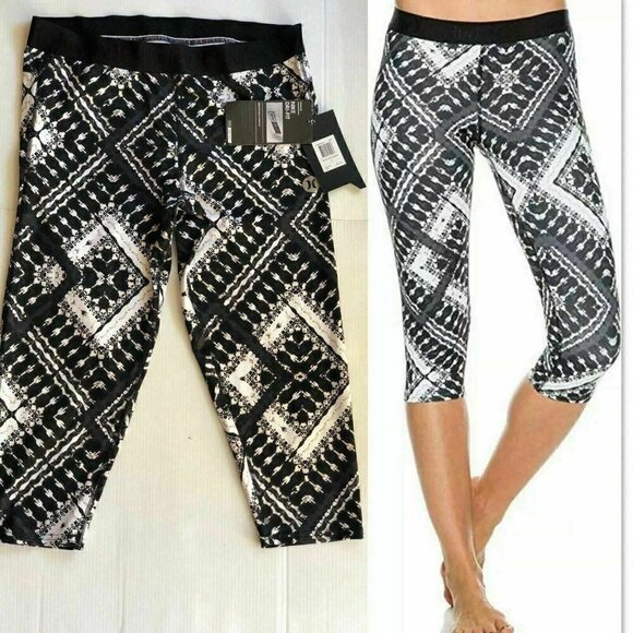 Hurley Women's Nike Dri-Fit Crop Black Grey Print Below The Knee Legging - Picture 1 of 12